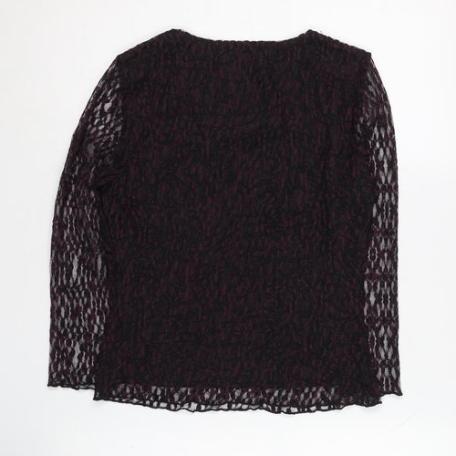 Precis Women’s Black Lace Blouse Small 3/4 Sleeves