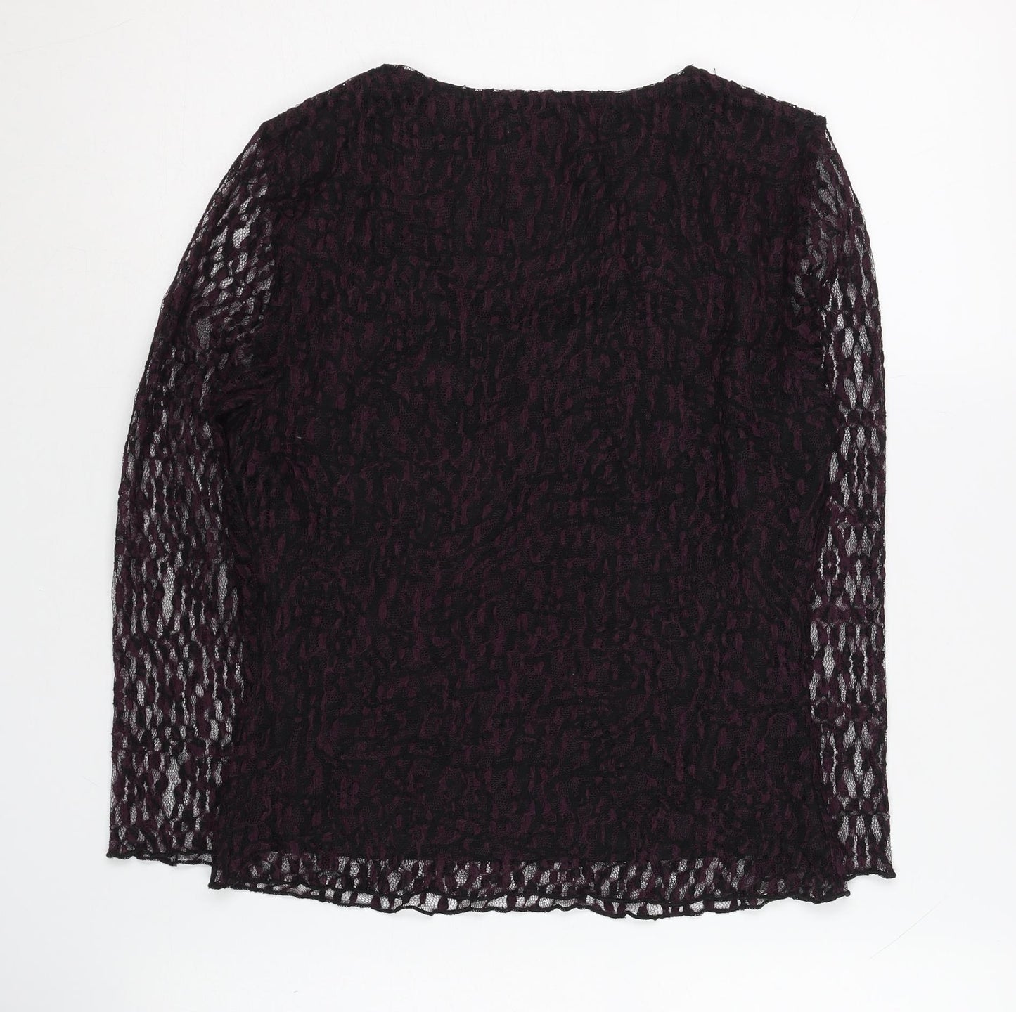Precis Women’s Black Lace Blouse Small 3/4 Sleeves