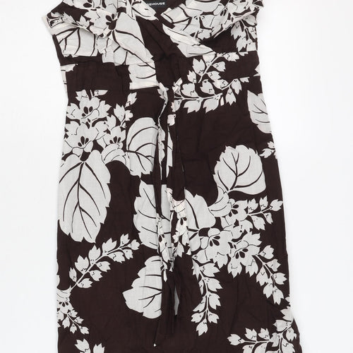 Warehouse Brown Floral Women’s Dress UK 10