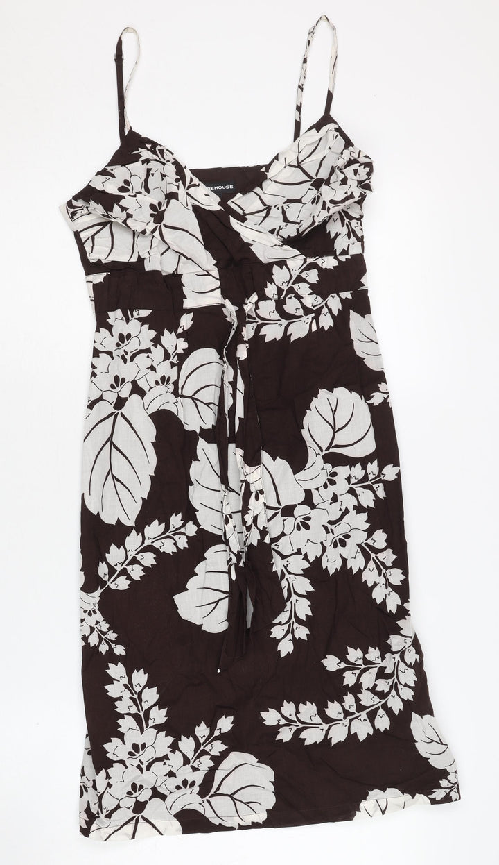 Warehouse Brown Floral Women’s Dress UK 10