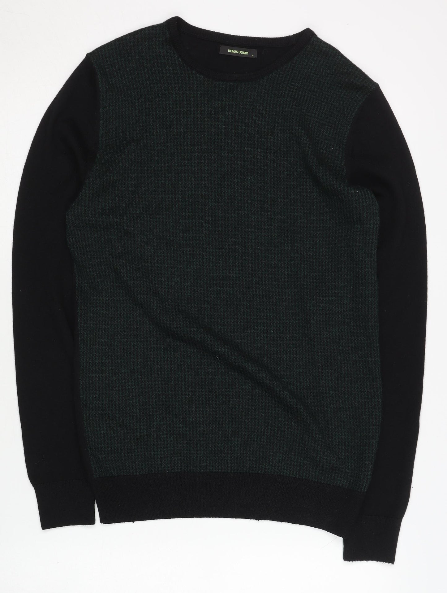 Remus Uomo Men's Black Wool Blend Pullover Jumper M