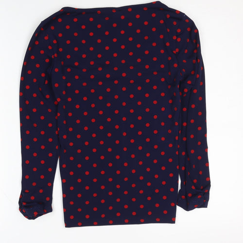 Stradivarius Women's Blue Polka Dot Blouse Size 12