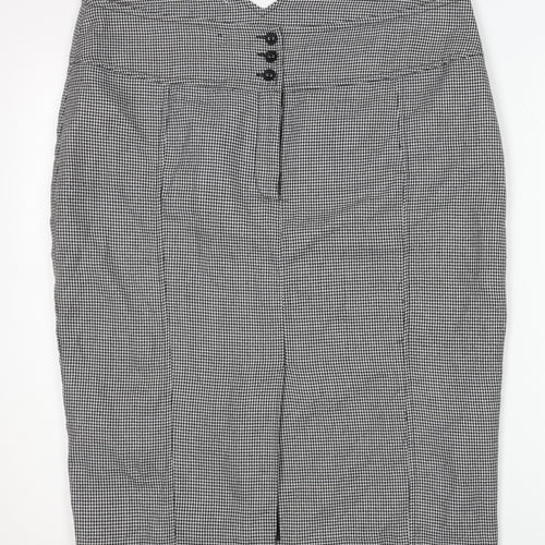 New Look Women's Black Houndstooth Pencil Skirt Size 16
