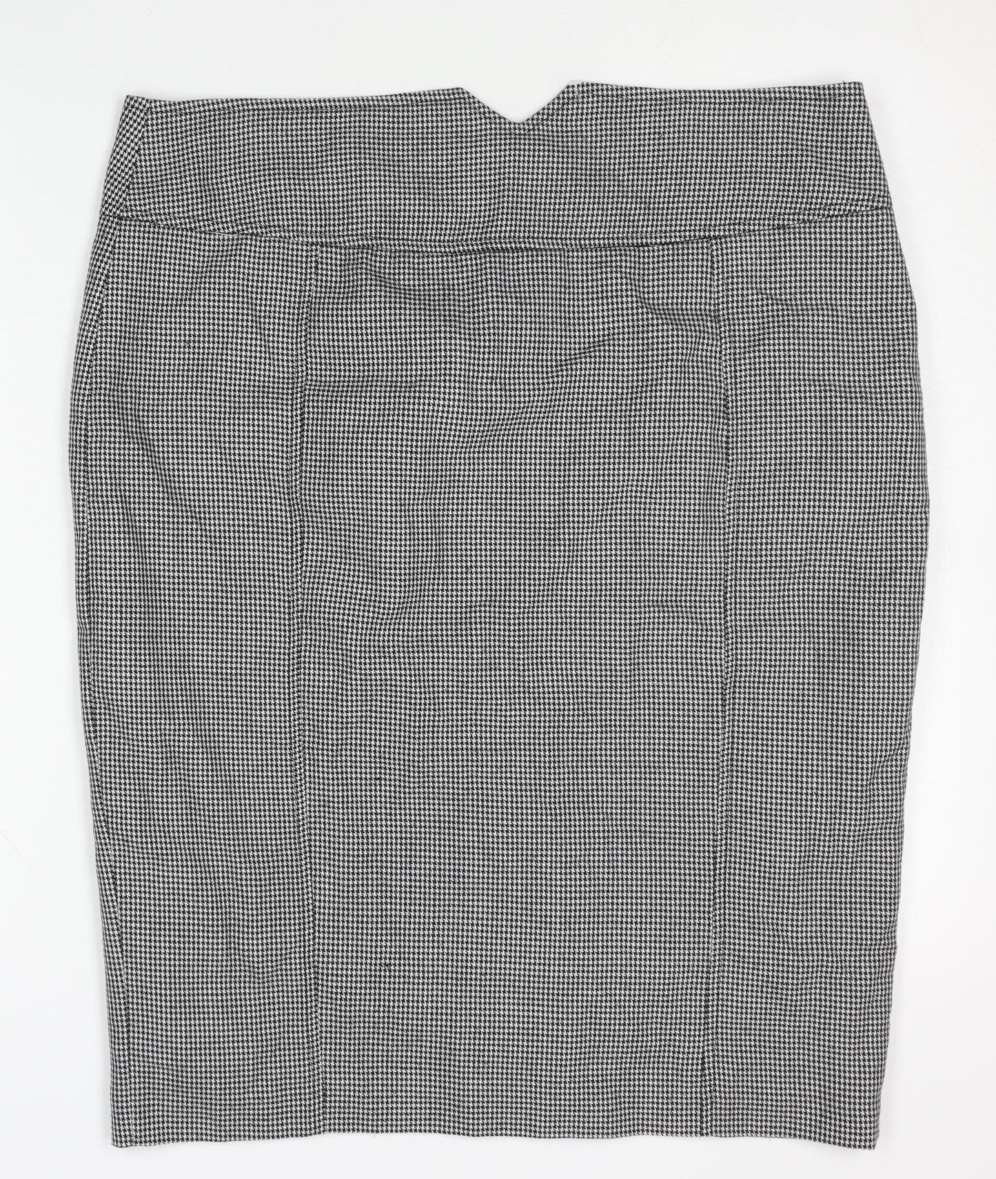 New Look Women's Black Houndstooth Pencil Skirt Size 16