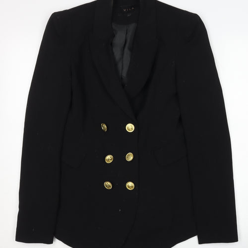 VILA Women's Black Double-Breasted Blazer XS