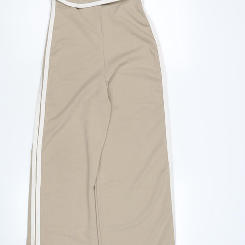 PrettyLittleThing Beige One Shoulder Jumpsuit Size 8