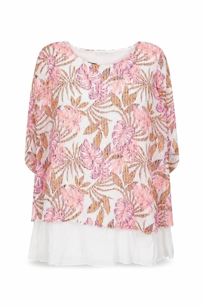 Front view of Klass Women's Multicoloured XL Floral jumper