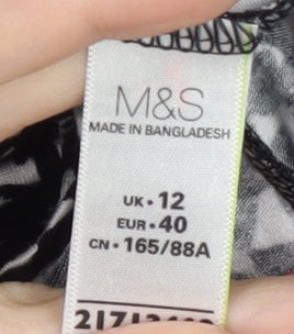 Marks and Spencer Women's Black Geometric Dress Size 12