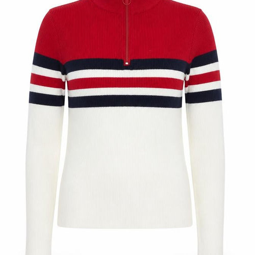Urban Outfitters Womens Red Striped 1/4 Zip Sweatshirt Size S