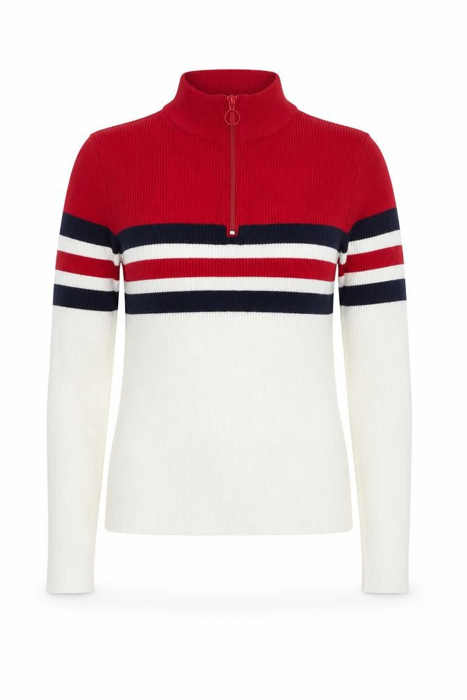 Urban Outfitters Womens Red Striped 1/4 Zip Sweatshirt Size S