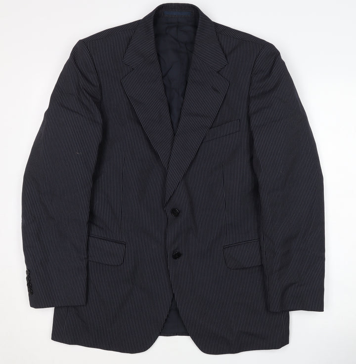 St Michael Men’s Blue Striped Blazer Jacket, Size 37–38