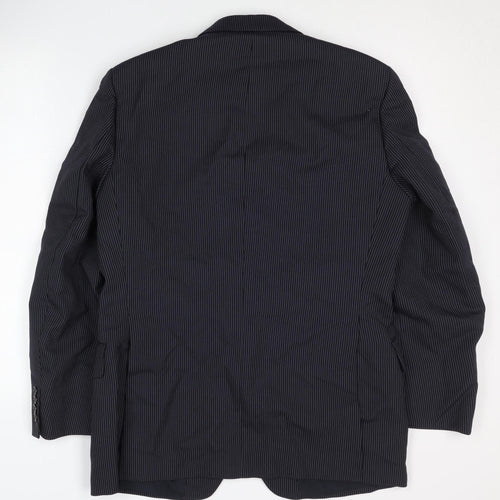 St Michael Men’s Blue Striped Blazer Jacket, Size 37–38