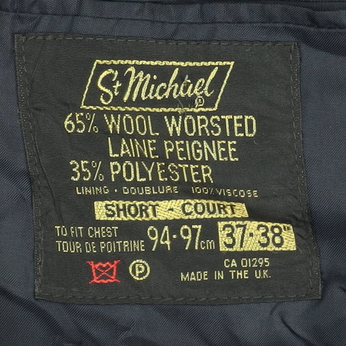 St Michael Men’s Blue Striped Blazer Jacket, Size 37–38