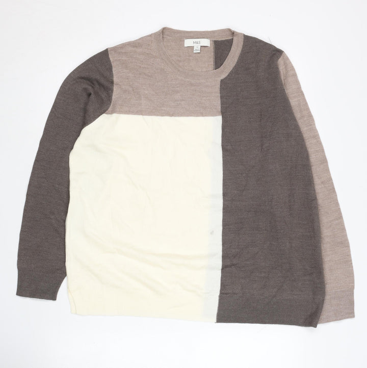 Marks and Spencer Women's Beige Pullover Jumper Size 16