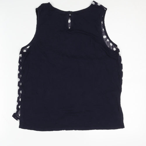 Topshop Women's Blue Polka Dot Blouse Size 10