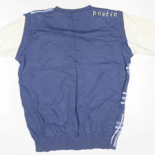 Poetic Justice Men's Blue Check Knit Vest