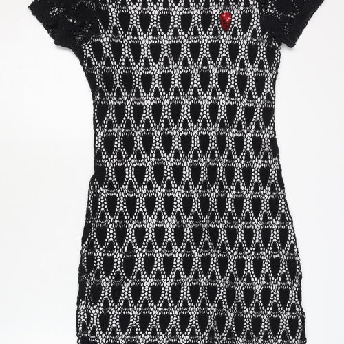 Desigual Women's Black Crochet Dress Size 12