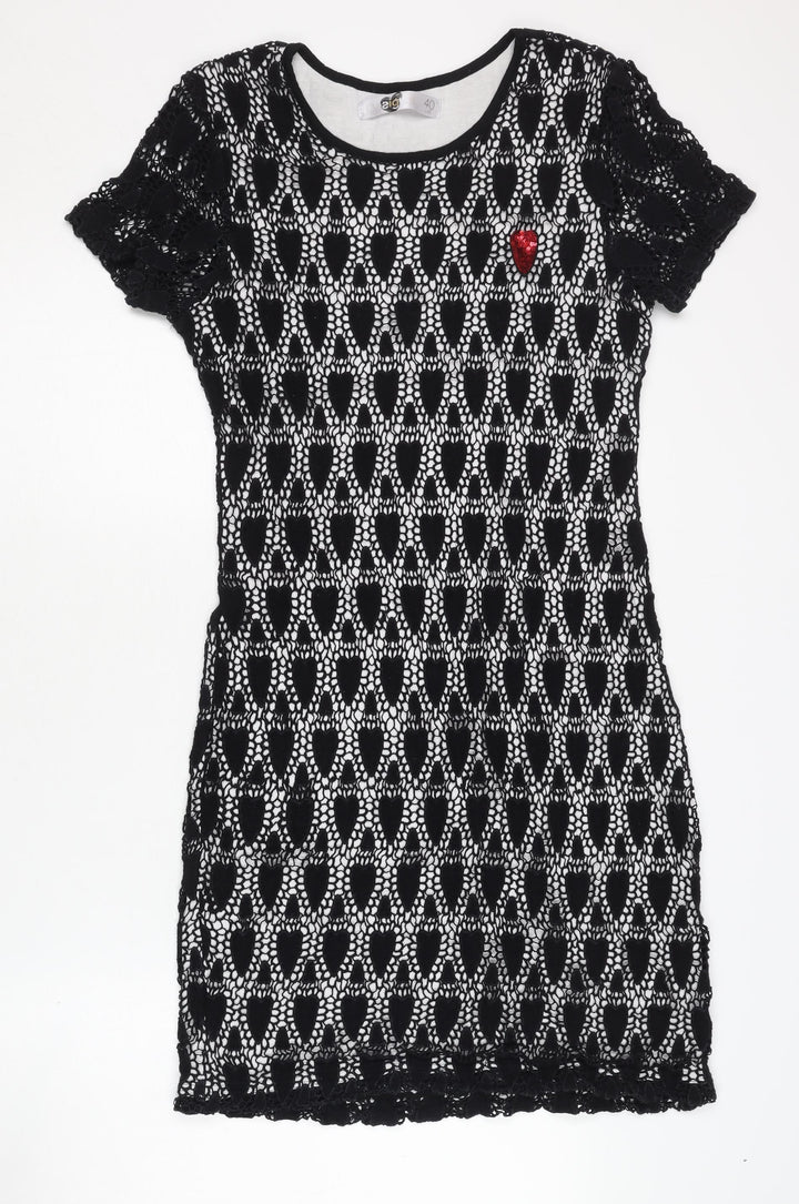 Desigual Women's Black Crochet Dress Size 12