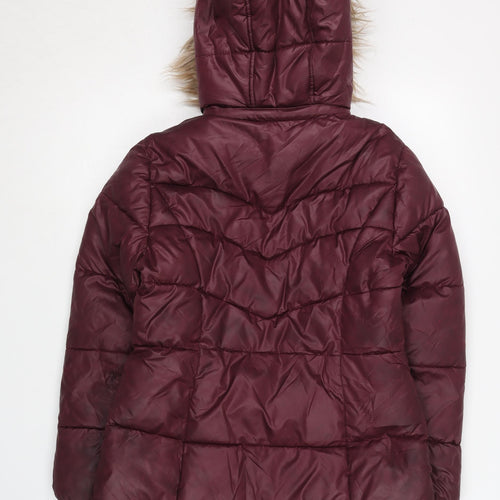 Michael Kors Girls Red Hooded Puffer Jacket Size 10-11