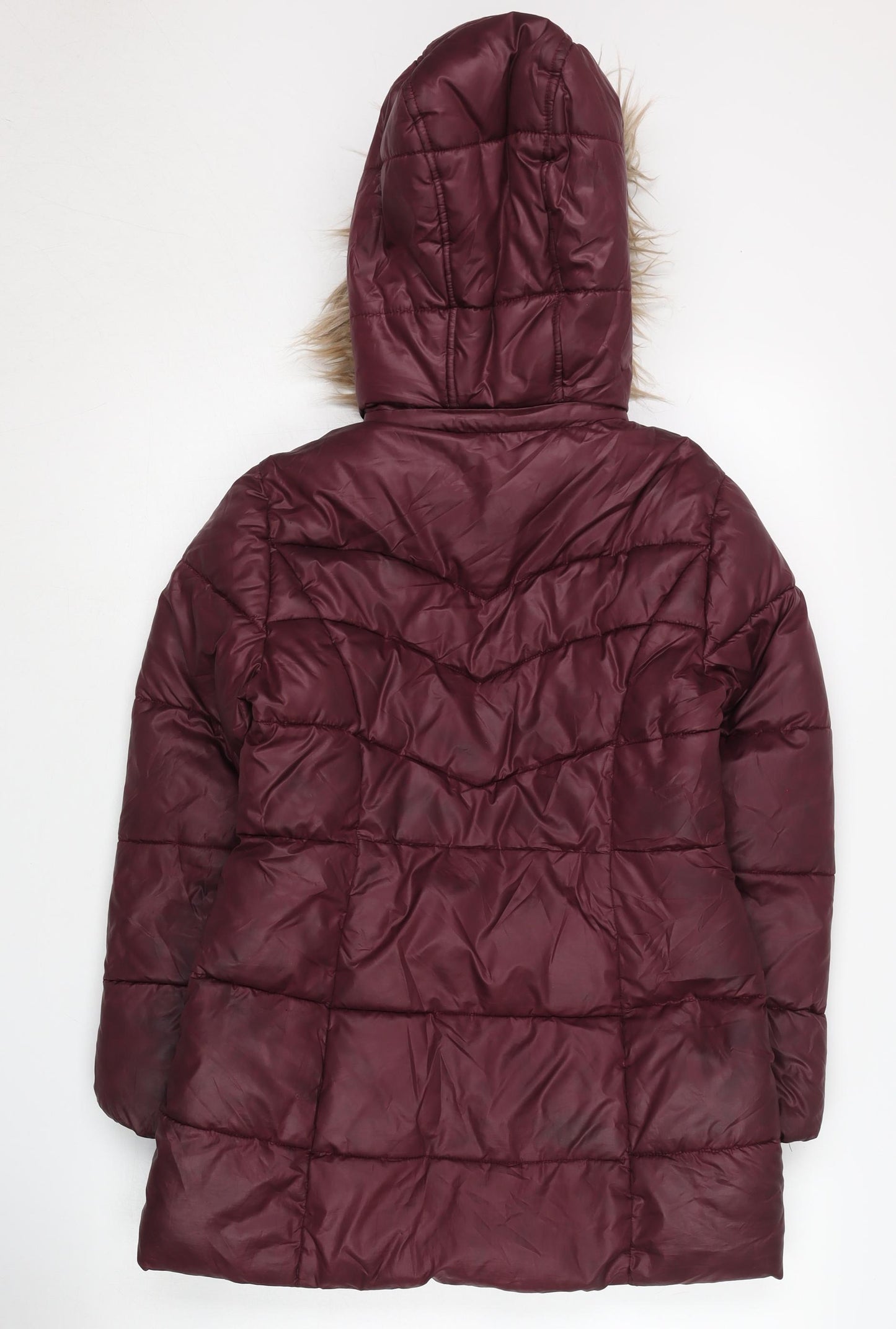 Michael Kors Girls Red Hooded Puffer Jacket Size 10-11