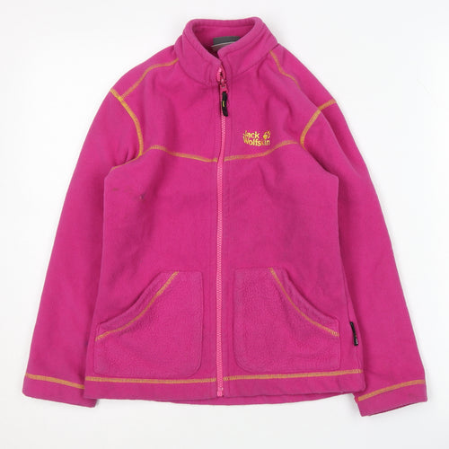Jack Wolfskin Girls Pink Fleece Jacket, Size 12, Winter Essential