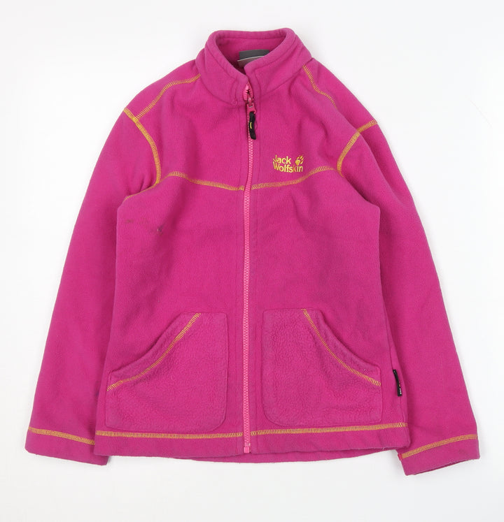 Jack Wolfskin Girls Pink Fleece Jacket, Size 12, Winter Essential