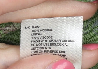 White Stuff Women's Green Floral A-Line Skirt Size 18