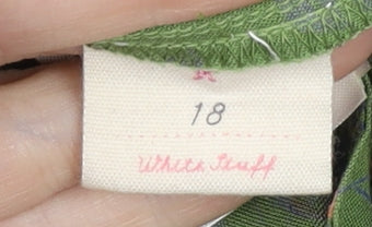 White Stuff Women's Green Floral A-Line Skirt Size 18