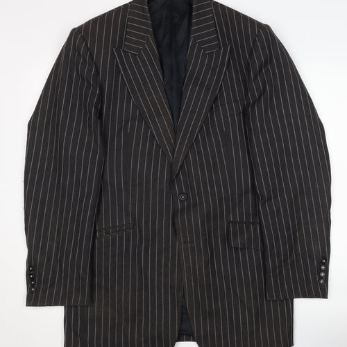 Flannels Men's Black Striped Wool Blazer Size 40