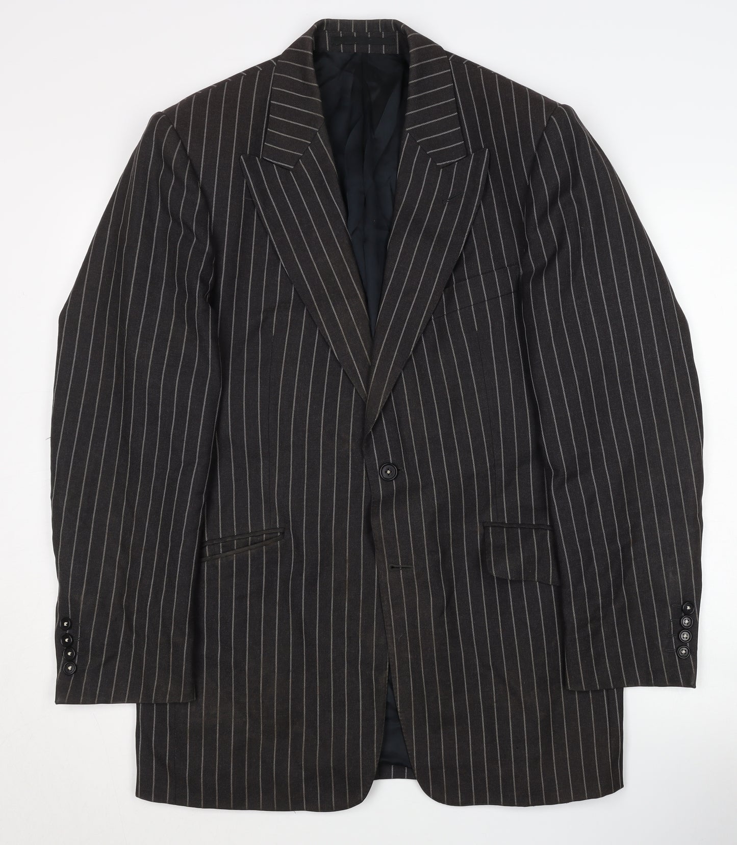 Flannels Men's Black Striped Wool Blazer Size 40
