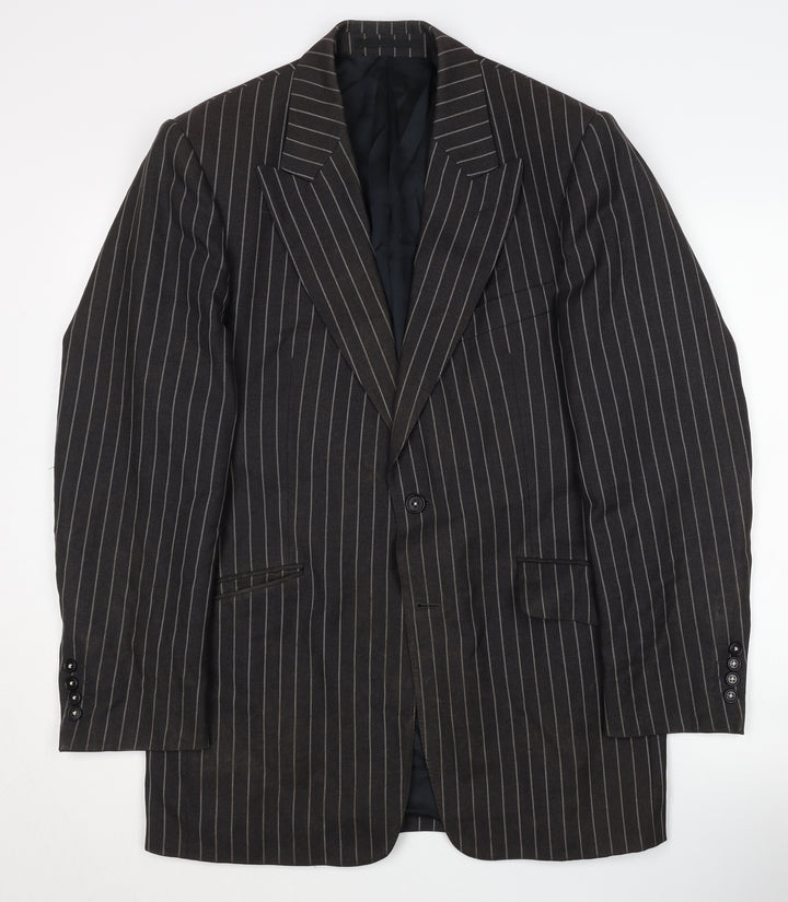Flannels Men's Black Striped Wool Blazer Size 40