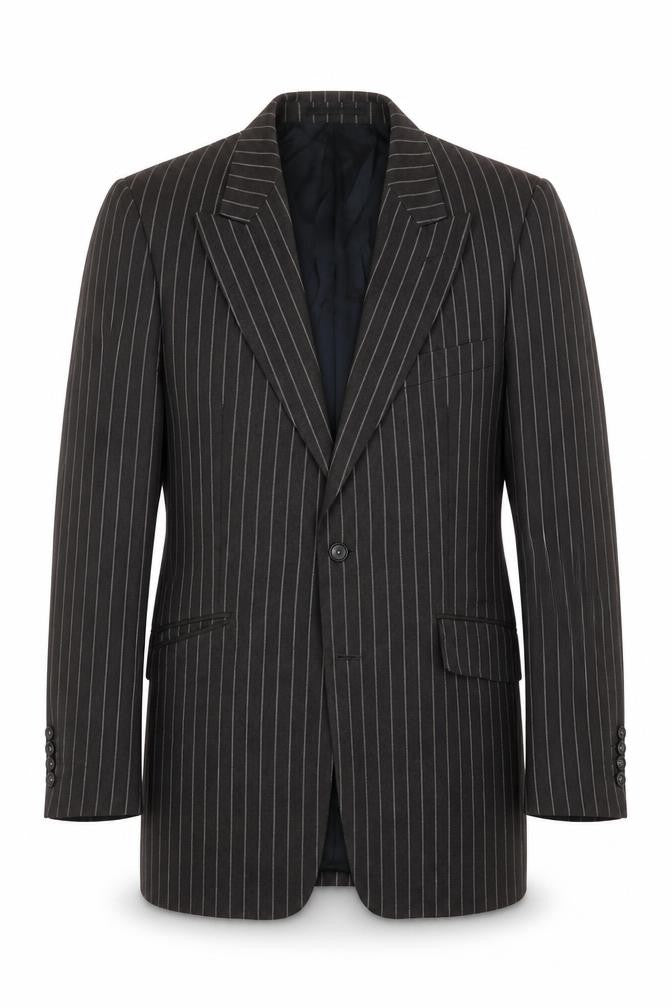 Flannels Men's Black Striped Wool Blazer Size 40