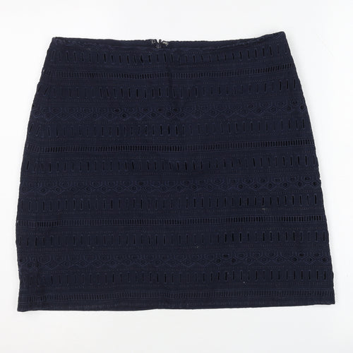GAP Women's Blue Pencil Skirt Size 6 Embroidered