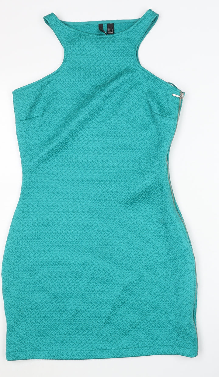Mango Women’s Green Sheath Sleeveless Dress