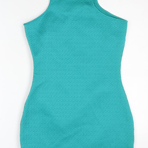 Mango Women’s Green Sheath Sleeveless Dress