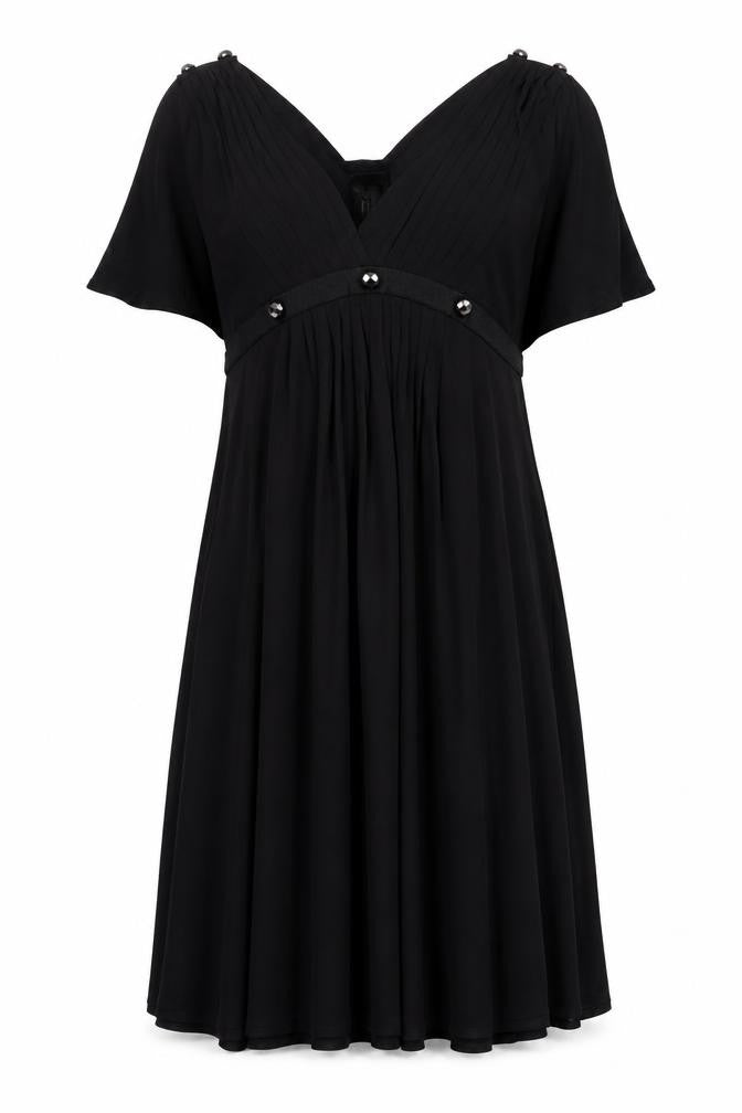 Front view of Temperley London Women's Black Silk Dress, size 12