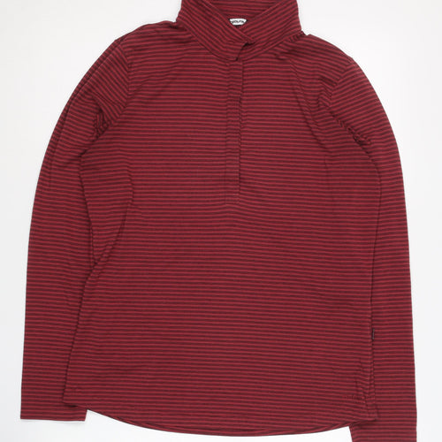 Rohan Women's Red Striped High Neck Sweatshirt Size 12