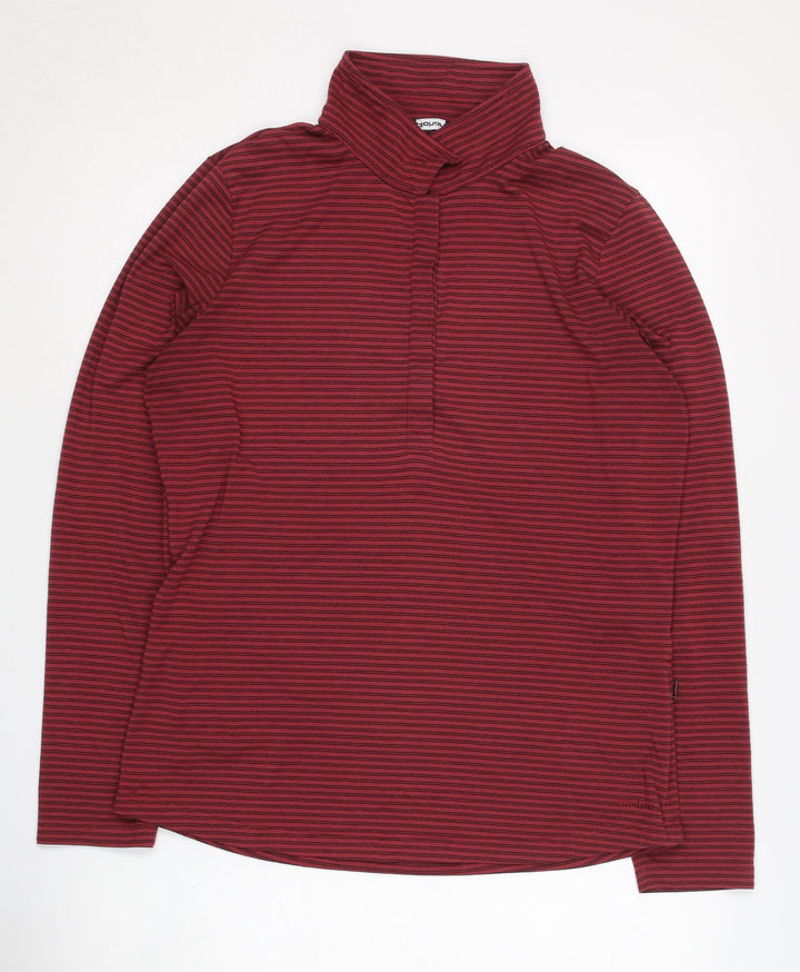 Rohan Women's Red Striped High Neck Sweatshirt Size 12