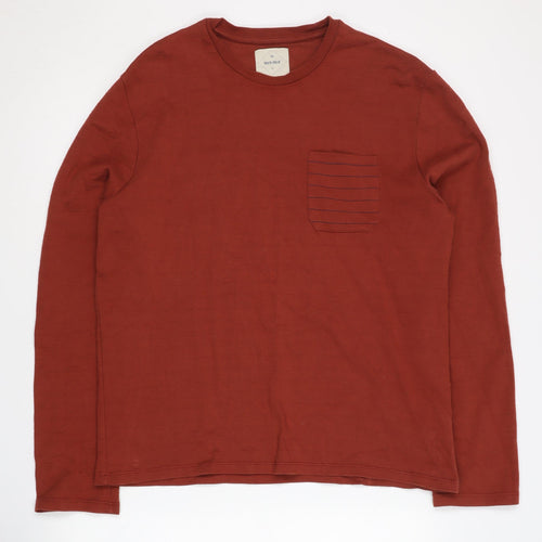 White Stuff Men's Red Long Sleeve T-Shirt Size L