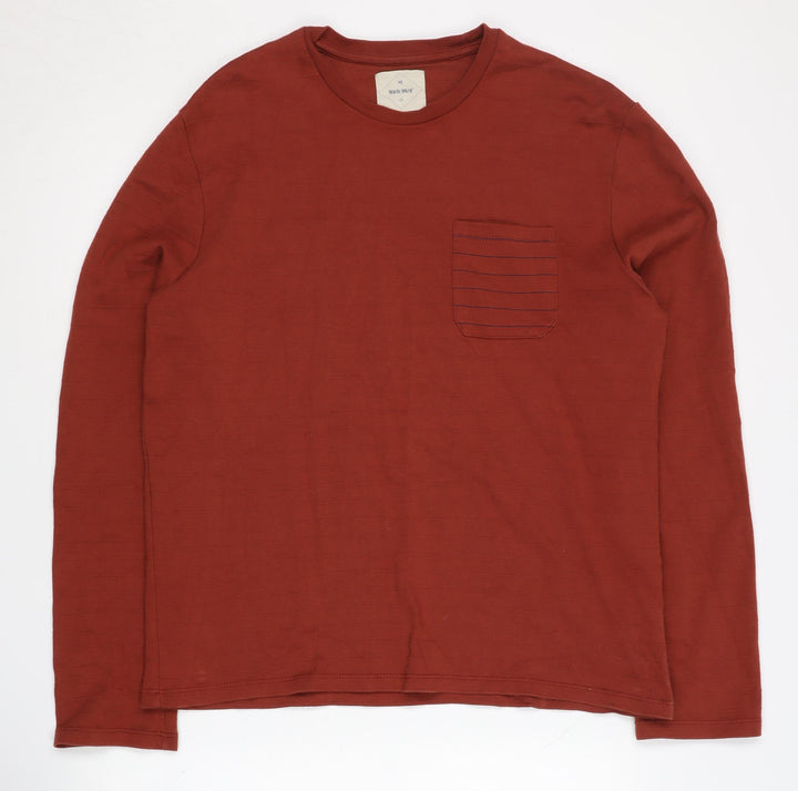 White Stuff Men's Red Long Sleeve T-Shirt Size L