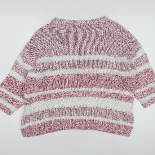 Marks and Spencer Women's Red Striped Knit Pullover Jumper Size 14