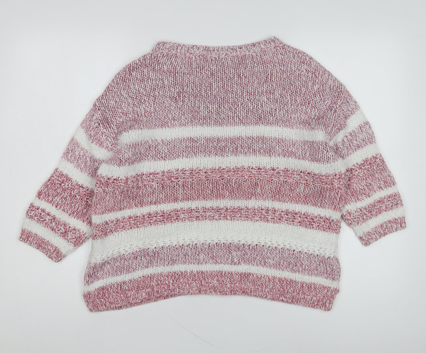 Marks and Spencer Women's Red Striped Knit Pullover Jumper Size 14