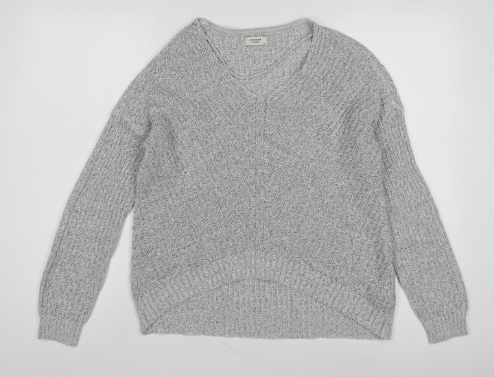 Jacqueline de Yong Women's Grey V-Neck Pullover XS