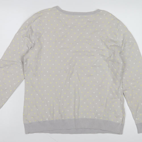 Cotswold Collections Women’s Grey Polka Dot Pullover Jumper - Medium