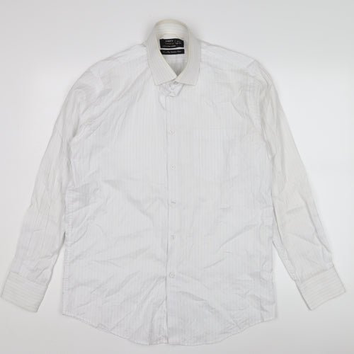 Diner's Men's White Pinstripe Dress Shirt 15.5