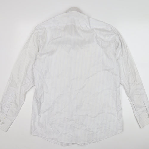 Diner's Men's White Pinstripe Dress Shirt 15.5