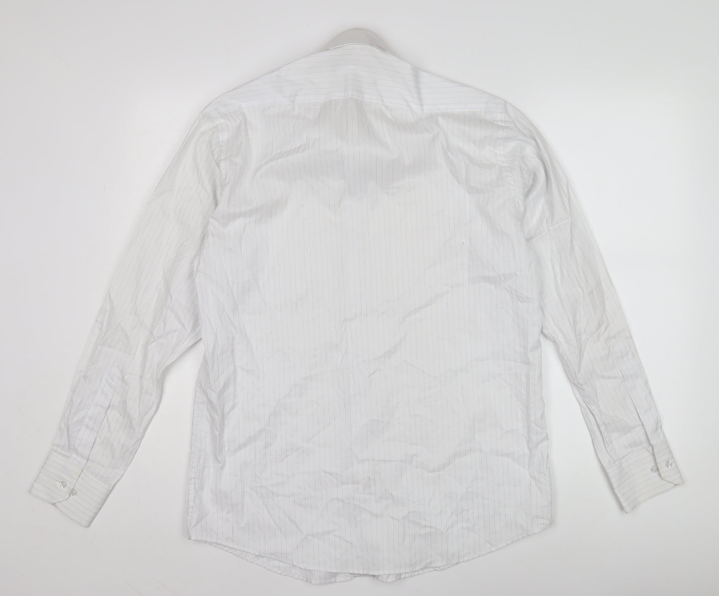 Diner's Men's White Pinstripe Dress Shirt 15.5