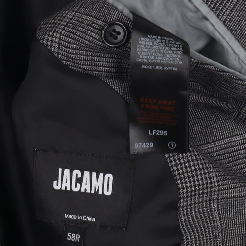 Jacamo Men's Grey Check Blazer Jacket 58R