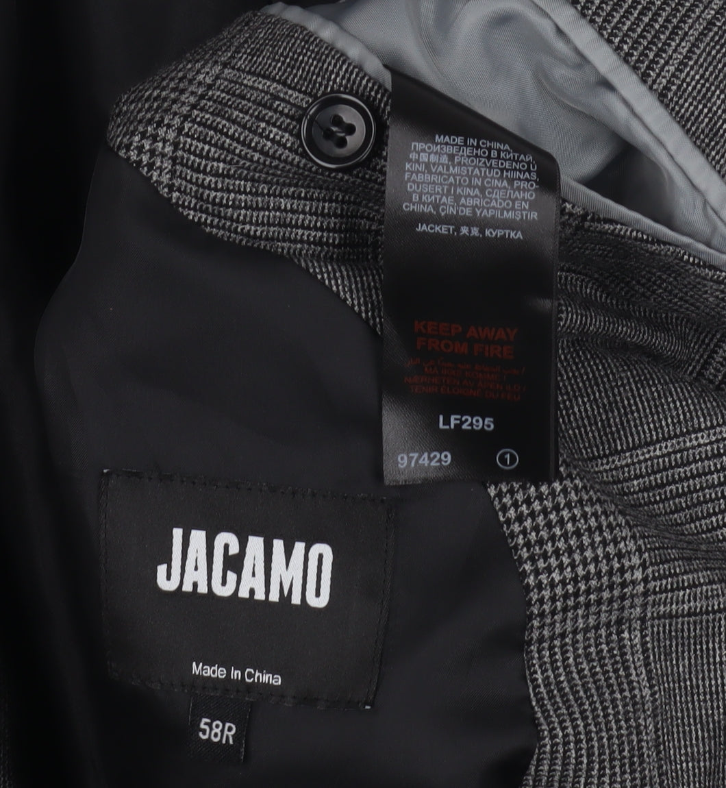 Jacamo Men's Grey Check Blazer Jacket 58R