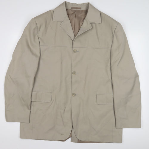 KIT Men's Beige Blazer 44R Single-Breasted Jacket